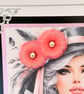 Handmade Fashion Birthday Card, Elegant Glamour Lady in Chic Hat - Image 3