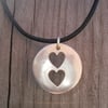 Two Hearts In One Fine Silver Pendant
