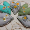 Daisy and Buttercup, flowers and Hearts - 75 cm - Bunting, wall hanging