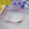 Friendship Bracelet-Double set violet with white & purple beads