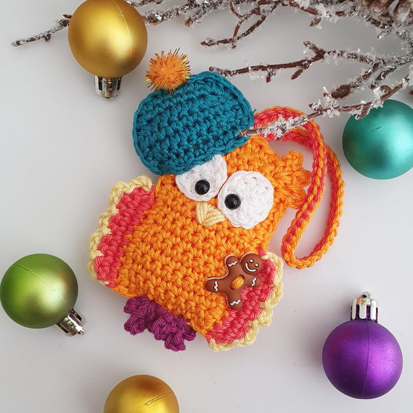 Crochet Winter Owl Bauble