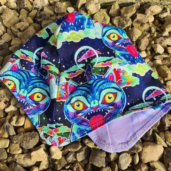 Reversable Bike Helmet Hat Adult S Teen - Blue Tiger & Rumi Patterns 