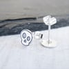 Sterling Silver Skull Studs - Skull Earrings - Goth Alternative Rocker Earrings