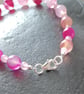 Pink agate bead bracelet - Image 2