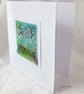 HAND EMBROIDERED GREETING CARD BLUEBELLS & BLOSSOM - Image 3