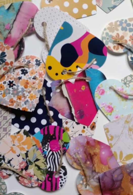 Paper Heart Garland, Mixed Colours, Eclectic Bohemian Interiors, Maximalism 