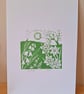 An original handprinted linoprint of a spring scene. 'Spring'. - Image 2