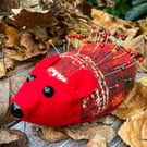 Russell the Hedgehog Vintage Fabric Pin Cushion Sewing Gift