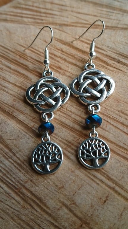 Celtic knot and tree of life earrings