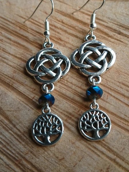 Celtic knot and tree of life earrings