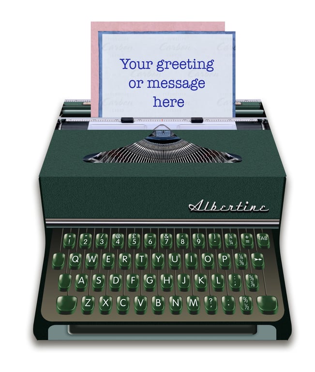 Typewriter 3D greeting card