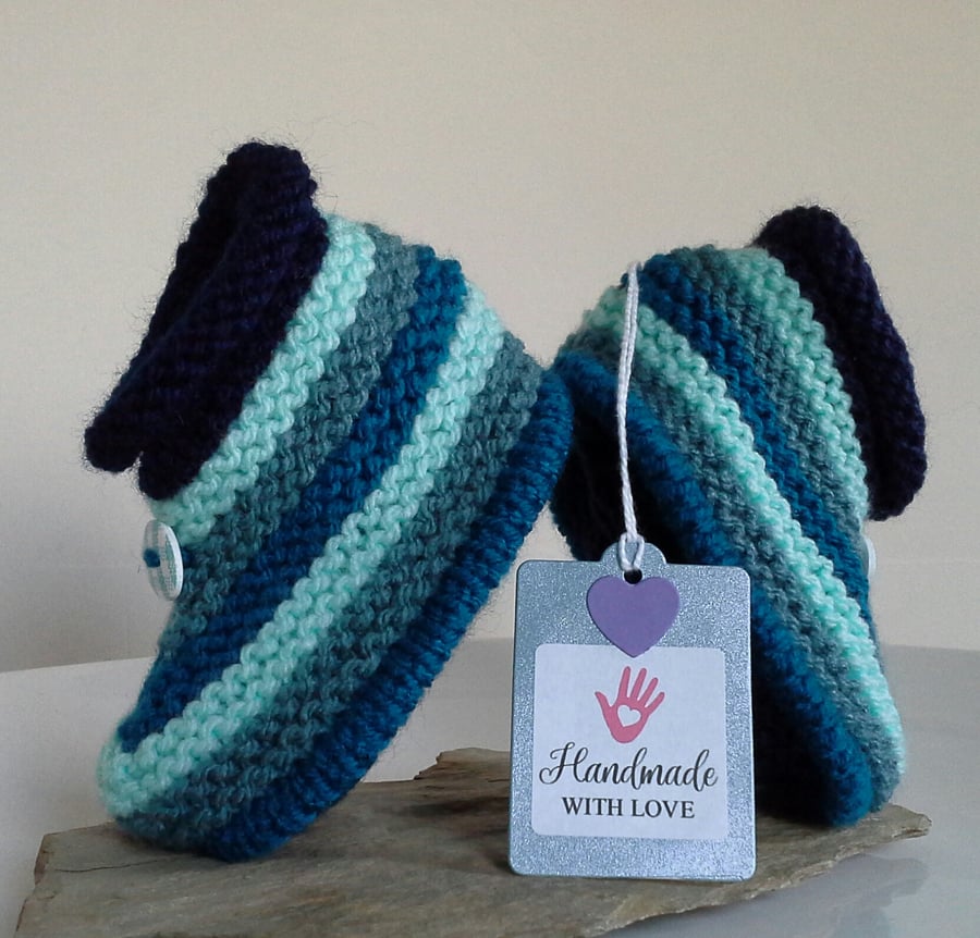 Baby Boy's Booties  6-9 months size