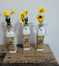 3 small bottles or bud vases highland cow design