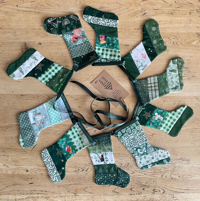 Christmas Stocking Bunting - Green 
