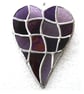 Patchwork Heart Suncatcher Stained Glass Handmade Purples 104 - Image 3