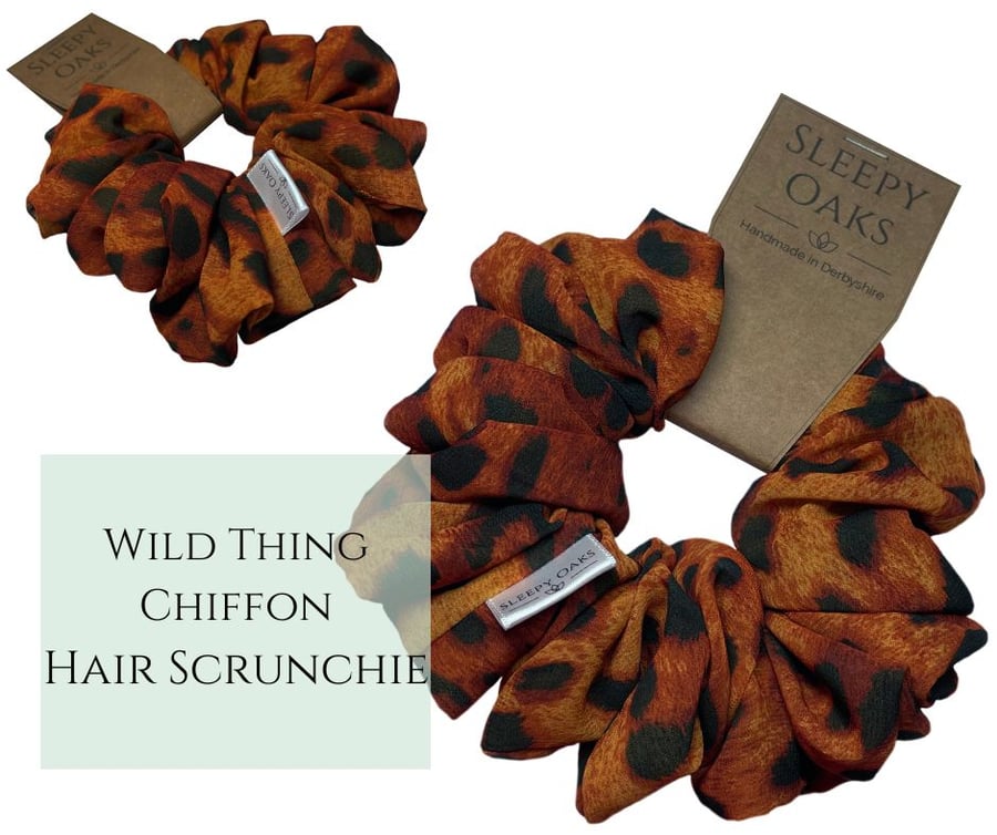 Leopard Chiffon Hair Scrunchie - 'Wild Thing!'