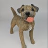Standing Border Terrier with Red Ball - May Sale Item