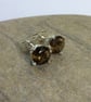 Sterling Silver Stud Earrings with Smoky Quartz Gemstones - Image 4