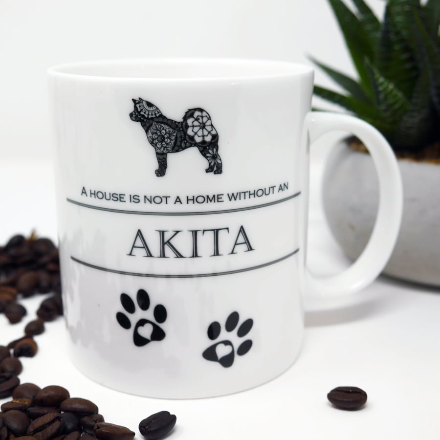 Akita, Akita Lover, Akita Gift, Akita Mug, China Mug, Dog Gift, Dog Mug, Pet Gif