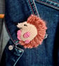 Crocheted hedgehog brooch  - Image 1