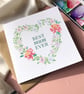 Best Mum Ever Mother's Day Card - Large Floral Birthday Card for Mum