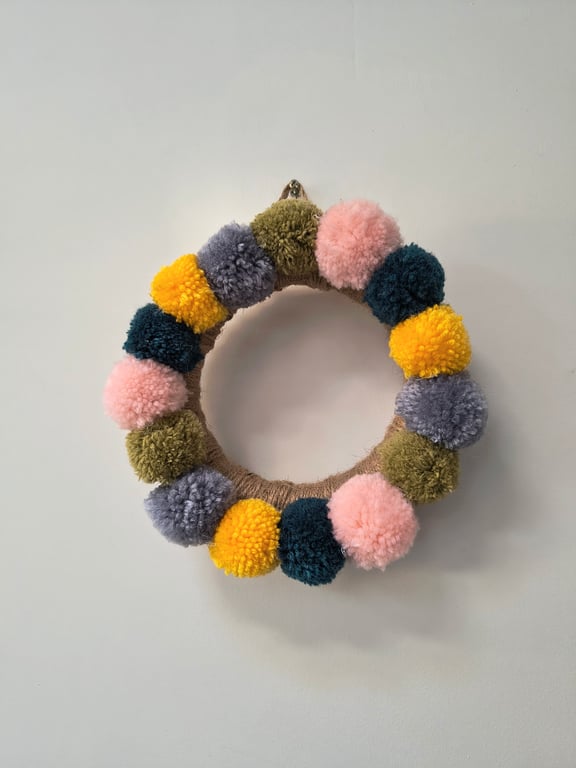 All seasons pom pom wreath FREE POSTAGE