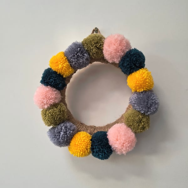 All seasons pom pom wreath FREE POSTAGE
