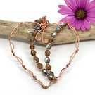 Copper Heart Decoration with Crystal Beads