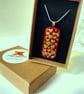 Red Heart, glass pendant and earring set - Image 5