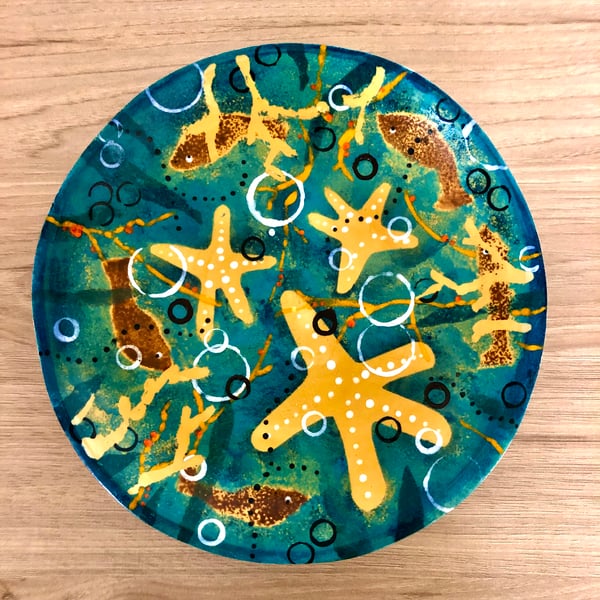 STARFISH PLATE-STONEWARE CERAMIC 