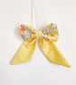 Handmade Fabric Decorative Hanging Bow - Liberty Betsy Yellow - Image 3