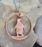 Upcycled penny coin penguin pendant - Image 4