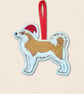Akita Christmas Tree Decoration - Embroidered Dog Ornament - Image 1