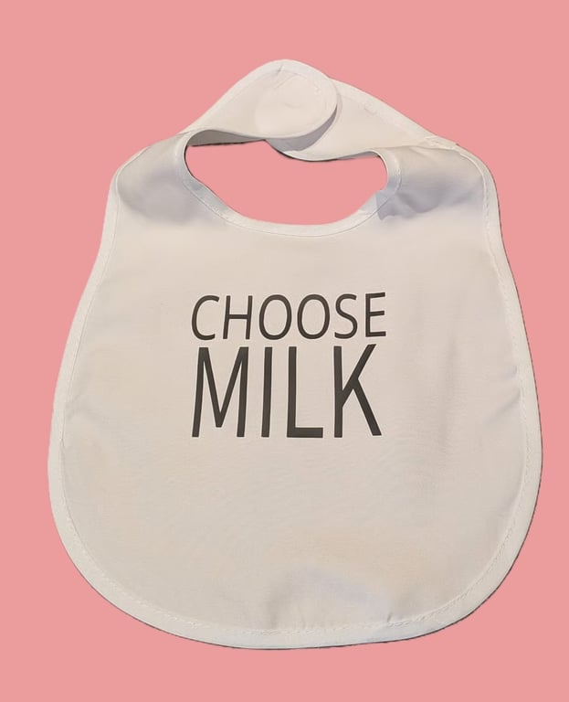 Novelty Graphic Baby Bib.  Polyester.  