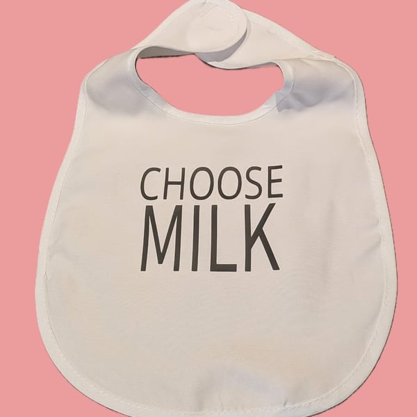 Novelty Graphic Baby Bib.  Polyester.  