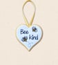 Bee Kind Heart Hanger - Embroidered Felt Hanging Decoration