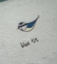 freehand embroidered lavender bag sachet hanging decoration BLUE TIT - Image 8