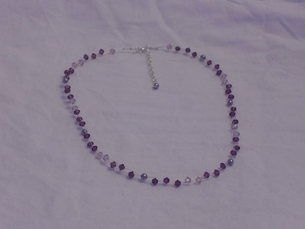 Amethyst Crystal Illusion Necklace