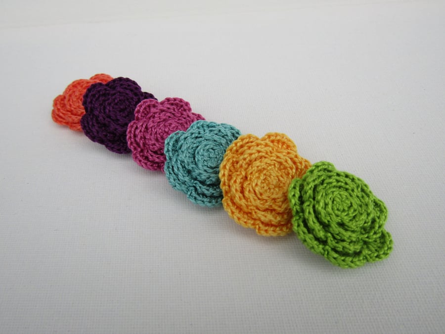 Crochet roses x 6