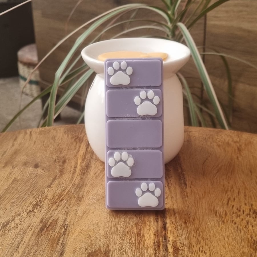 Soy Wax Melt Bar Dog Pawsome Design Velvet Peony and Oud Highly Scented Gift