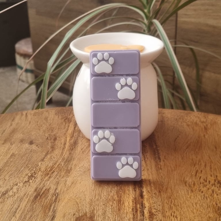 Soy Wax Melt Bar Dog Pawsome Design Velvet Peony and Oud Highly Scented Gift