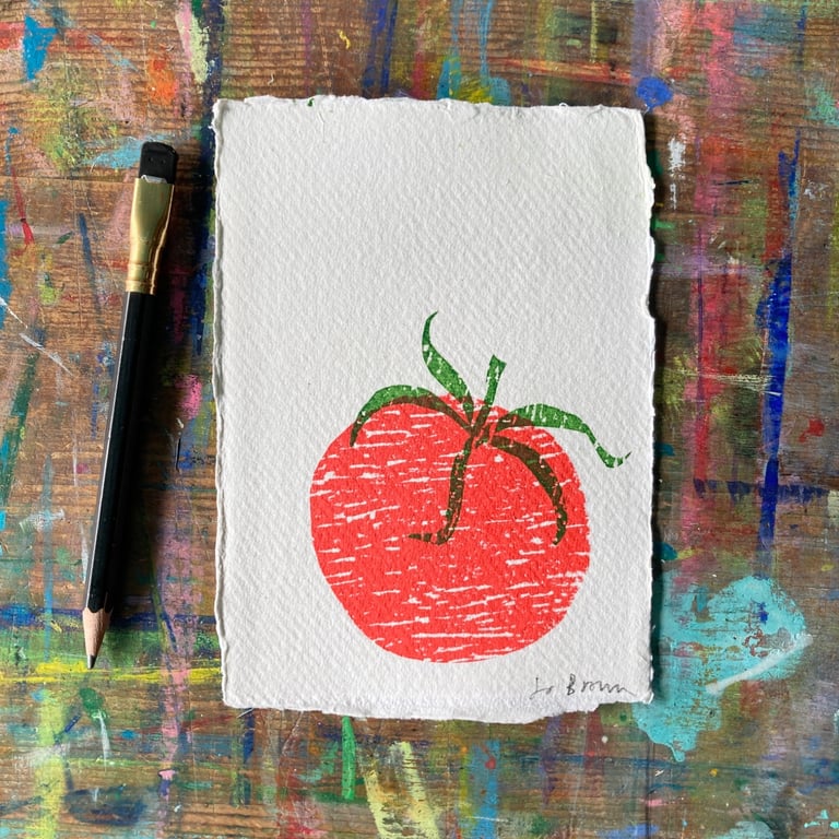 Tomato - original mini screen Print byJoBrown - affordable art