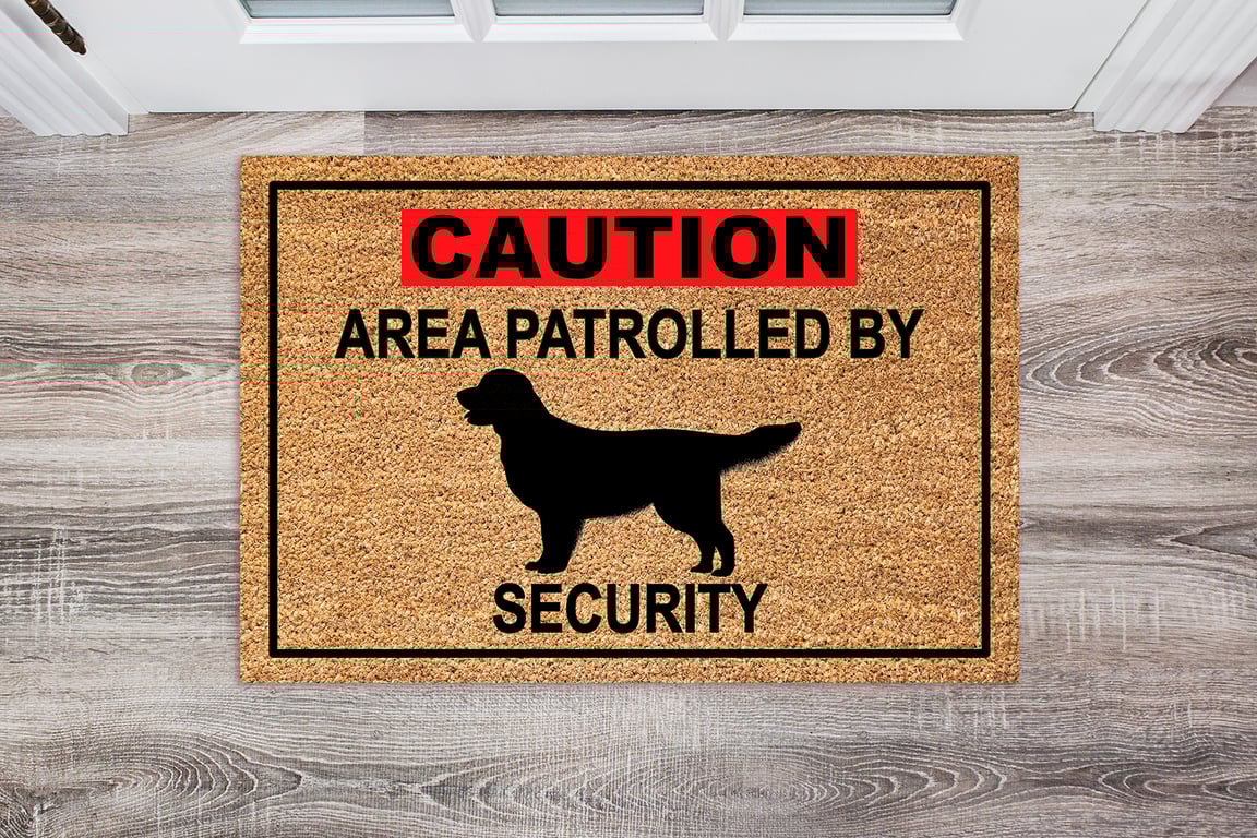 Golden Retriever Security Door Mat - Golden Retriever Welcome Mat - 3 Sizes