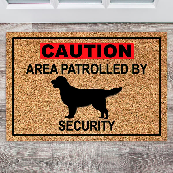 Golden Retriever Security Door Mat - Golden Retriever Welcome Mat - 3 Sizes