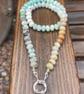 Amazonite & Jasper Hand Knotted Beaded Gemstone Necklace - Image 8