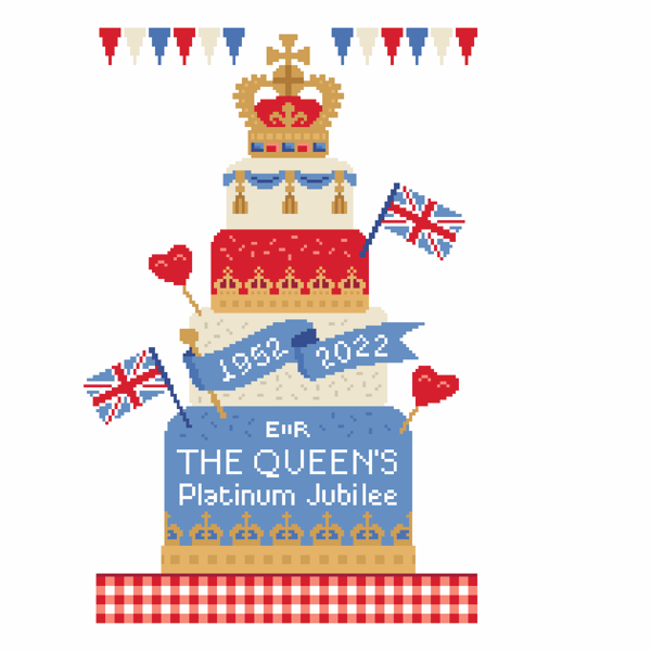 110A - Cross Stitch pattern to commemorate HRH Queen Elizabeth II 70th Jubilee