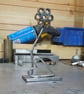 Handcrafted Steel Nut Flower with heart Sculpture - Industrial Metal Art Decor - Image 3