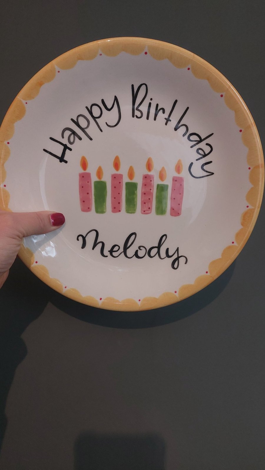Birthday cake plate 