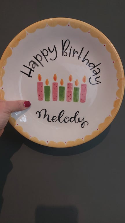 Birthday cake plate 