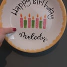 Birthday cake plate 